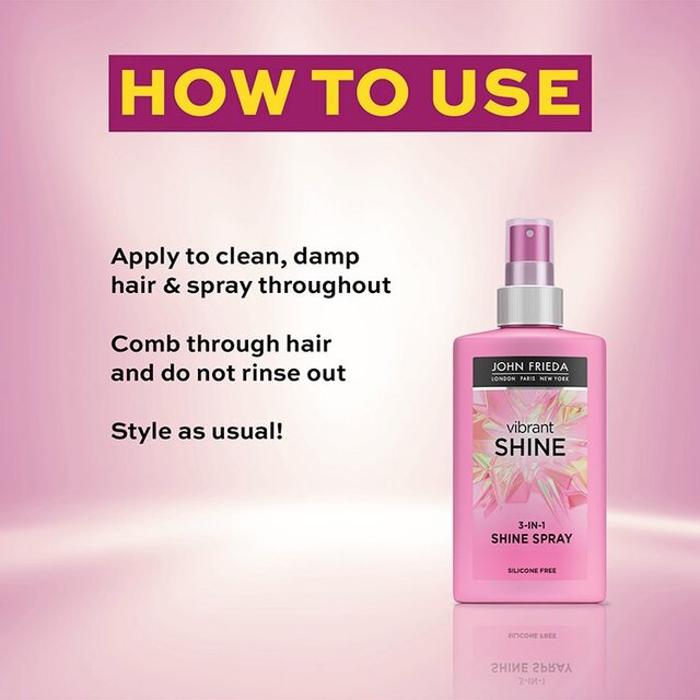 John Frieda Vibrant Shine Detangling Heat Protection 3-in-1 Spray thumbnail 3