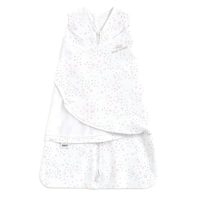 Halo SleepSack 1.5 TOG 100% Cotton Midnight Moons Pink Swaddle, 0-6 Months