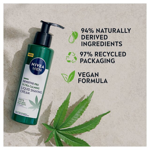 NIVEA MEN Sensitive Pro Ultra Calming Liquid Shaving Cream with Hemp Oil thumbnail 2