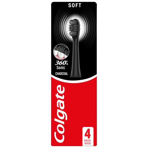 Colgate 360 Sonic Battery Toothbrush Heads Refills Charcoal Soft