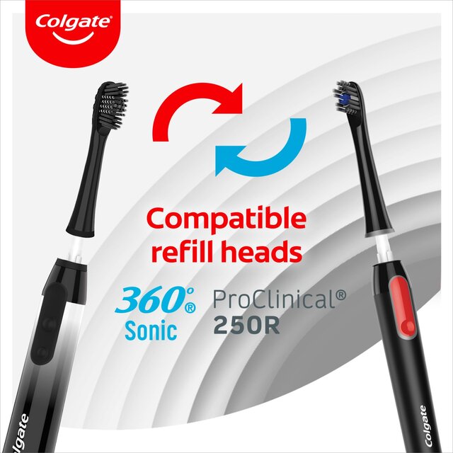 Colgate 360 Sonic Battery Toothbrush Replacement Heads Charcoal Soft thumbnail 5