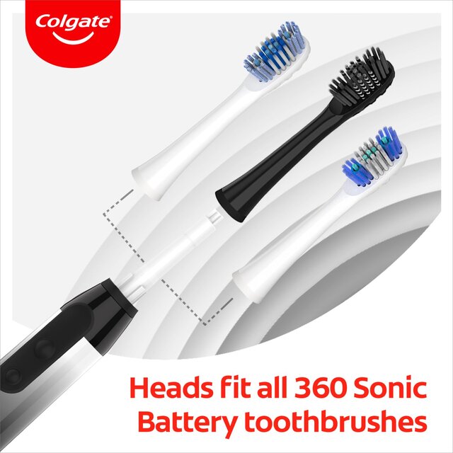 Colgate 360 Sonic Battery Toothbrush Replacement Heads Charcoal Soft thumbnail 6