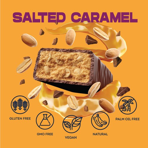 Vive Vegan Chocolate Protein Bars- Salted Caramel thumbnail 2