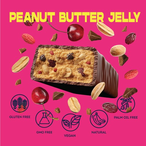 Vive Vegan Chocolate Protein Bars- Peanut Butter Jelly thumbnail 2