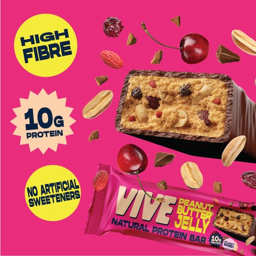 Vive Vegan Chocolate Protein Bars- Peanut Butter Jelly thumbnail 3