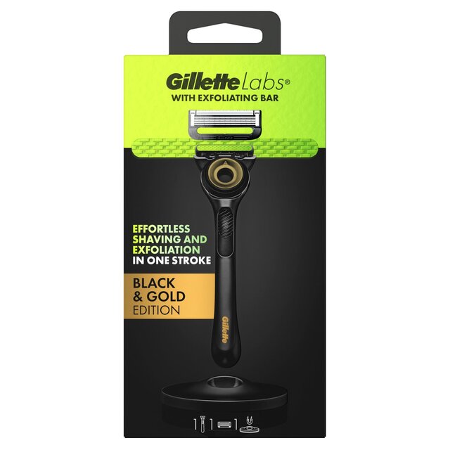 Gillette Labs Exfoliating Razor With Magnetic Stand Black & Gold Edition thumbnail 4