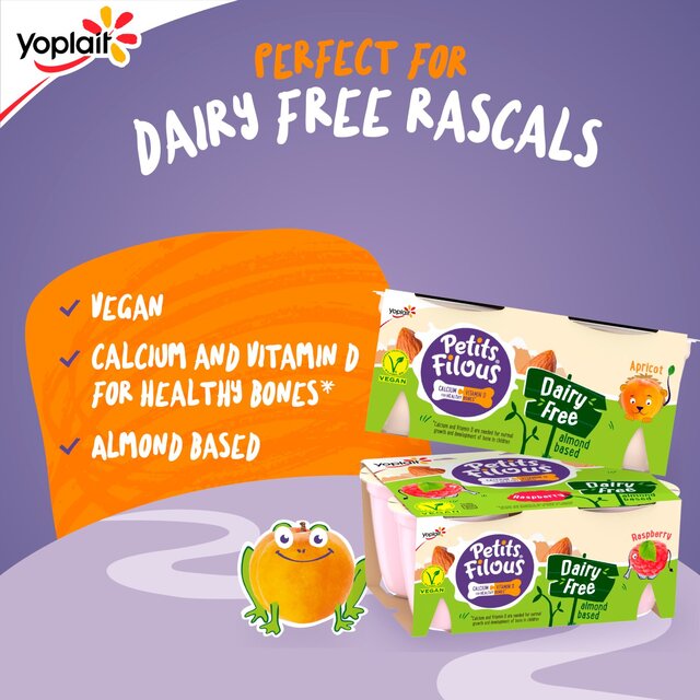 Petits Filous Kids Dairy Free Raspberry Yoghurt Pots thumbnail 3