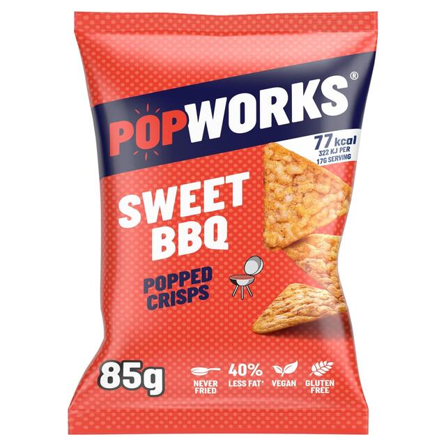 Popworks Sweet BBQ Popped Crisps Sharing Bag