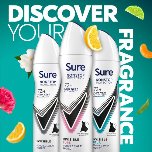 Sure Women 72hr Nonstop Protection Invisible Pure Antiperspirant Deodorant thumbnail 5