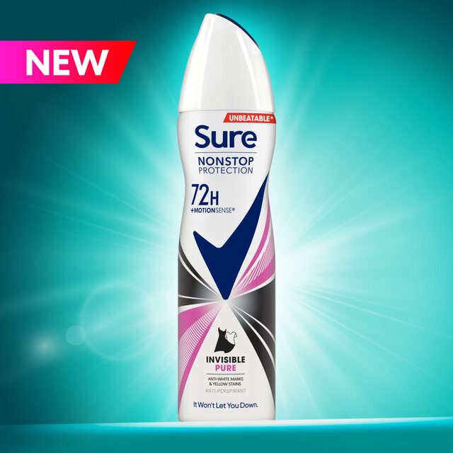 Sure Women 72hr Nonstop Protection Invisible Pure Antiperspirant Deodorant thumbnail 6