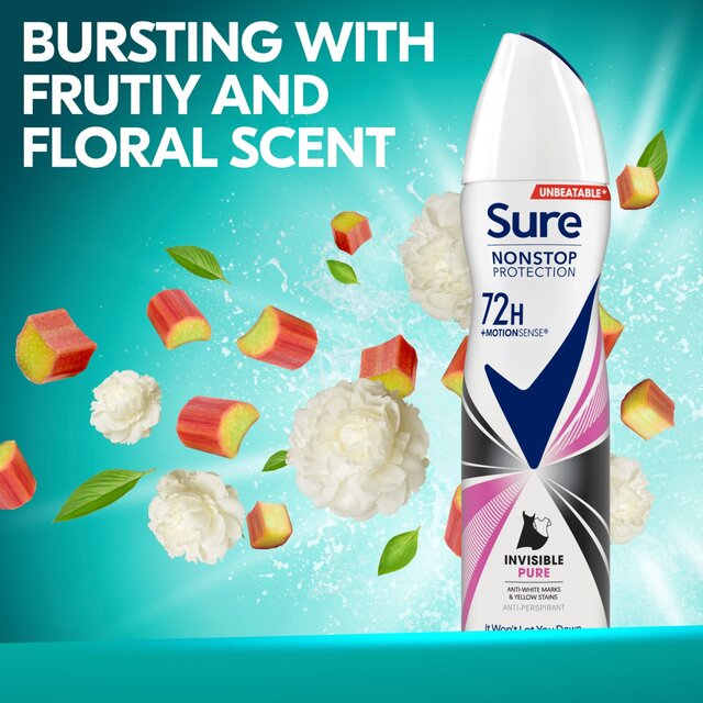 Sure Women 72hr Nonstop Protection Invisible Pure Antiperspirant Deodorant thumbnail 7
