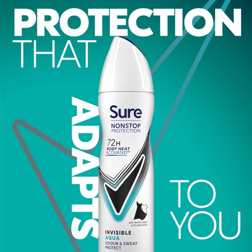 Sure Women 72hr Nonstop Protection Invisible Aqua Antiperspirant Deodorant thumbnail 2
