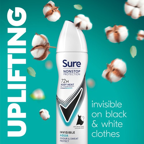 Sure Women 72hr Nonstop Protection Invisible Aqua Antiperspirant Deodorant thumbnail 3