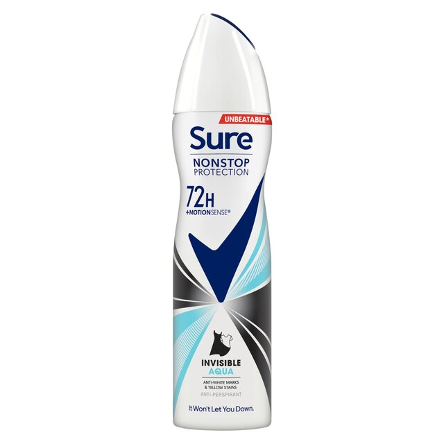 Sure Women 72hr Nonstop Protection Invisible Aqua Antiperspirant Deodorant thumbnail 2