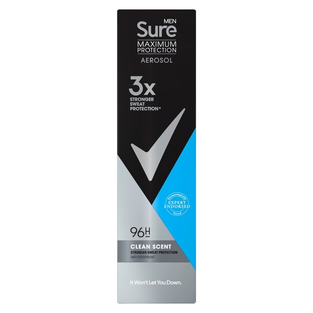 Sure Men 96hr Maximum Protection Clean Scent Anti-Perspirant thumbnail 2