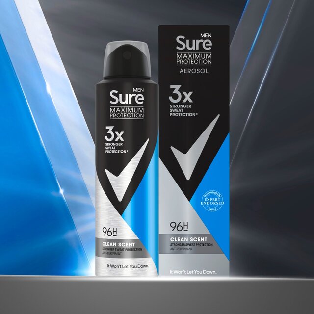 Sure Men 96hr Maximum Protection Clean Scent Anti-Perspirant thumbnail 3