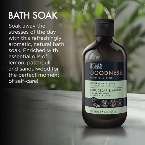 Baylis & Harding Goodness Oud, Cedar & Amber Bath Soak thumbnail 2