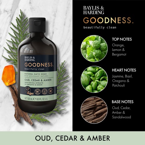 Baylis & Harding Goodness Oud, Cedar & Amber Bath Soak thumbnail 3