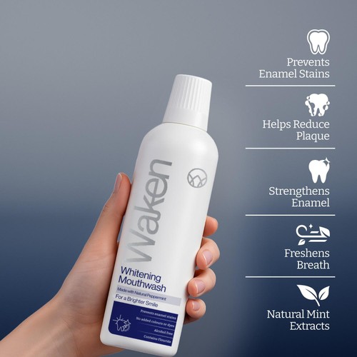 Waken Whitening Mouthwash PepperMint thumbnail 2