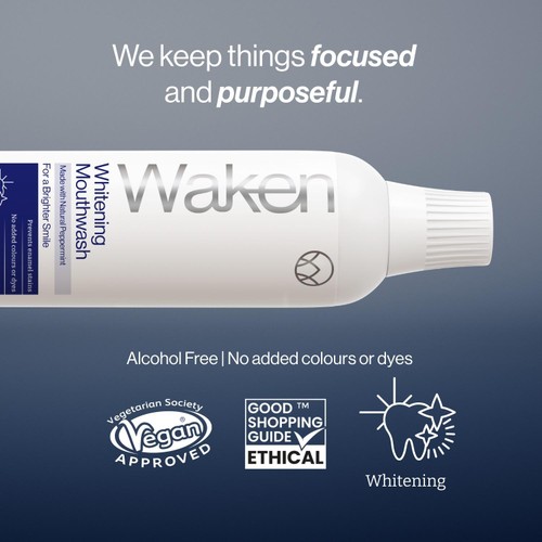 Waken Whitening Mouthwash PepperMint thumbnail 3