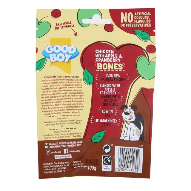Good Boy Superlicious Chicken, Apple & Cranberry Bone Dog Treats thumbnail 2