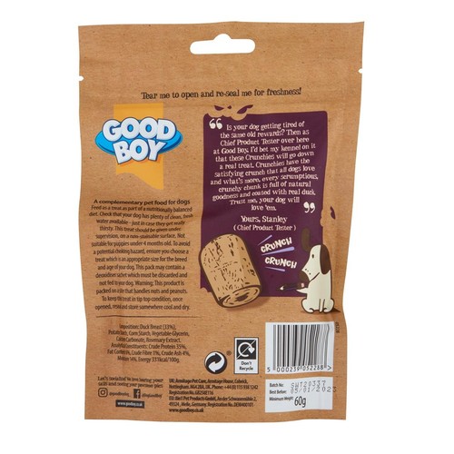 Good Boy Crunchies Duck Mini Reward Dog Treats thumbnail 2