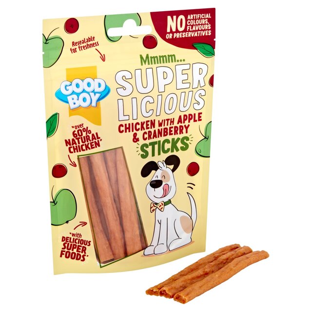 Good Boy Superlicious Chicken, Apple & Cranberry Stick Dog Treats thumbnail 2