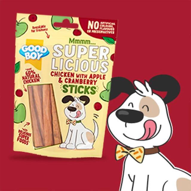 Good Boy Superlicious Chicken, Apple & Cranberry Stick Dog Treats thumbnail 6