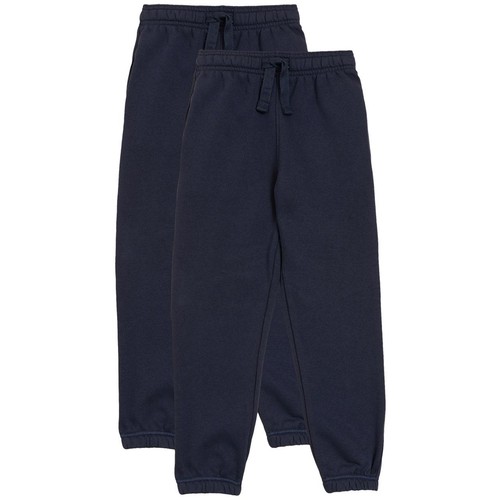 M&S Kids Cotton-Rich Joggers, 3-4 Years, Navy thumbnail 2
