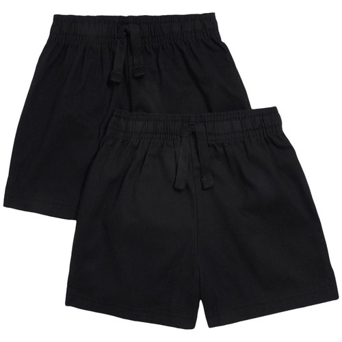 M&S Unisex Pure Cotton Shorts, 3-4 Years, Black