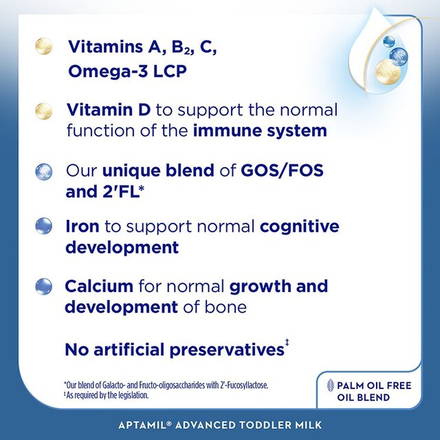 Aptamil Advanced 3 Toddler Milk Formula Powder 1-3 Years thumbnail 3