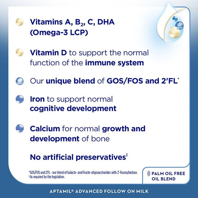 Aptamil Advanced 2 Follow On Baby Milk Formula Powder 6-12 Months thumbnail 4
