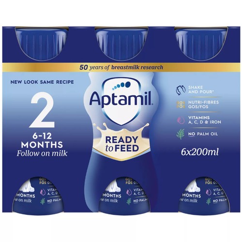 Aptamil 2 Follow On Baby Milk Formula Liquid Ready to Feed 6-12 Months thumbnail 2