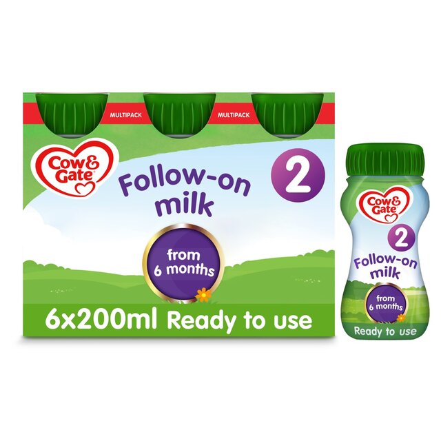 Cow & Gate 2 Follow On Baby Milk Formula Liquid Ready to Feed 6-12 Months
