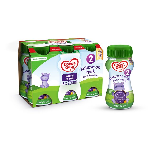 Cow & Gate 2 Follow On Baby Milk Formula Liquid Ready to Feed 6-12 Months thumbnail 2