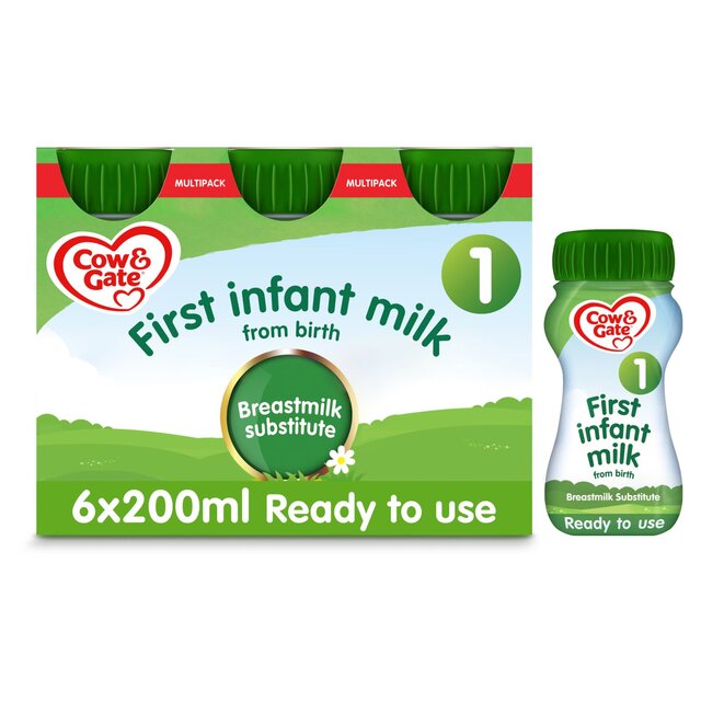 Cow & Gate 1 First Infant Baby Milk Formula Liquid Ready to Feed from Birth