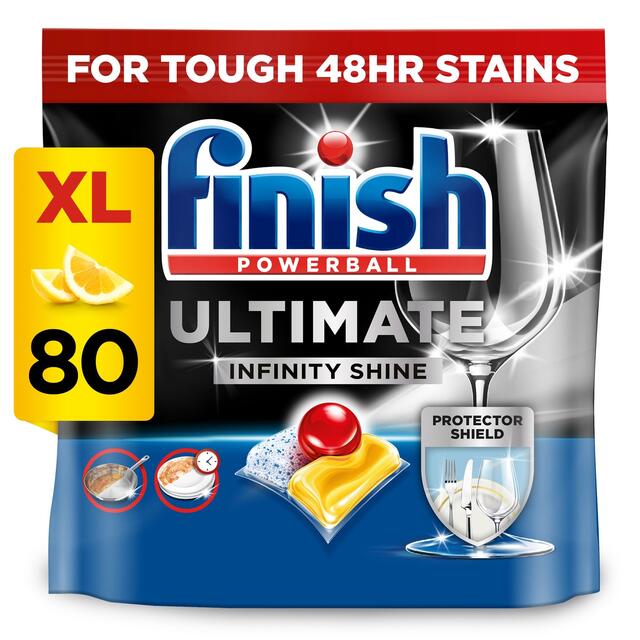 Finish Ultimate Infinity Shine Dishwasher Tablets Lemon