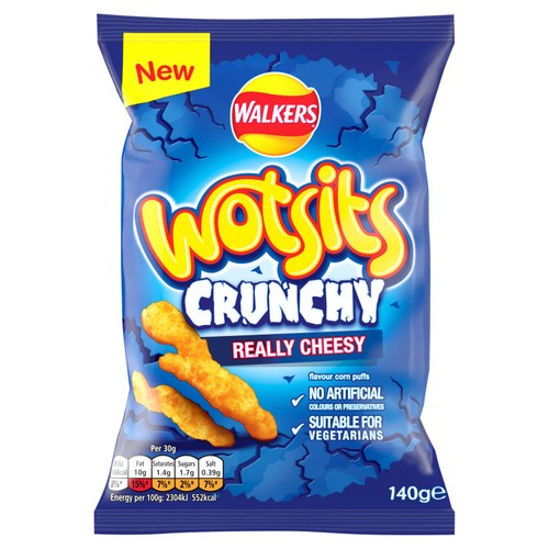 Walkers Wotsits Crunchy Really Cheesy Snacks Crisps 140g thumbnail 2