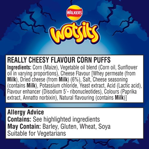Walkers Wotsits Crunchy Really Cheesy Snacks Crisps 140g thumbnail 3