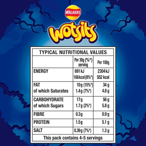 Walkers Wotsits Crunchy Really Cheesy Snacks Crisps 140g thumbnail 4