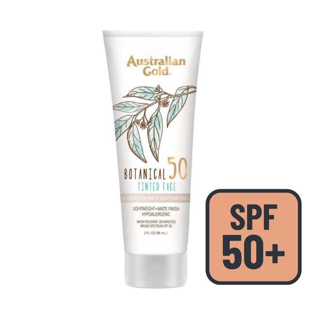 Australian Gold Botanical SPF 50 Tinted Face Sun Lotion Fair To Light