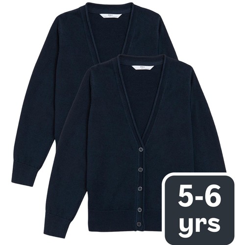 M&S 2PK COTTON CARDIGAN WITH STAYNEW 5-6 Y
