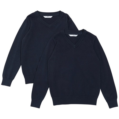 M&S Unisex 2 Pack Cotton Jumper with Stay new 13-14 Y, Blackberry