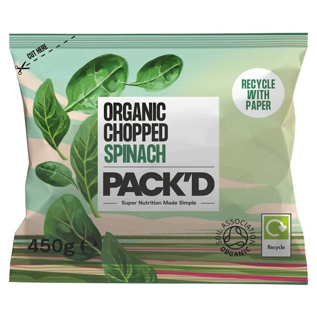 PACK'D Organic Chopped Spinach