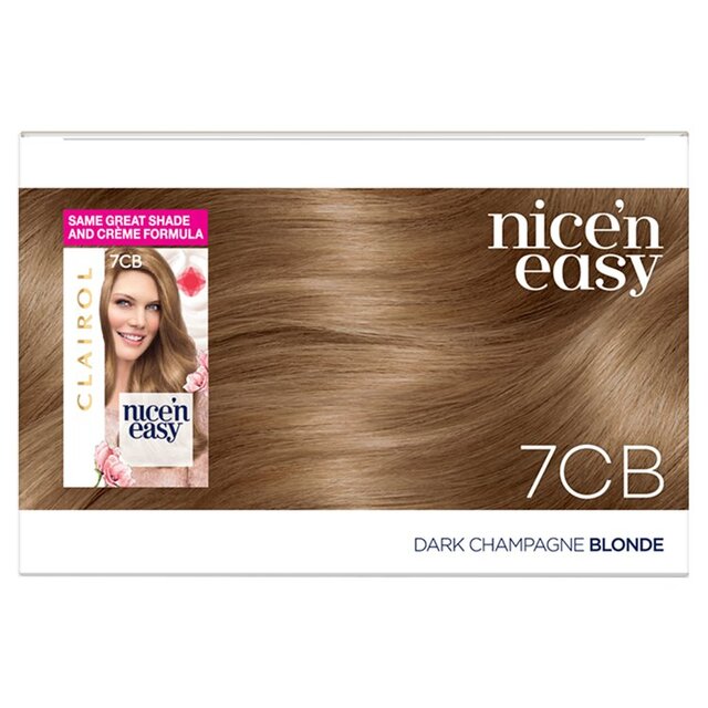 Clairol Nice'n Easy Creme Permanent Hair Dye 7CB Dark Champagne Blonde thumbnail 2