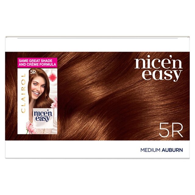 Clairol Nice'n Easy Creme Permanent Hair Dye 5R Medium Auburn thumbnail 3