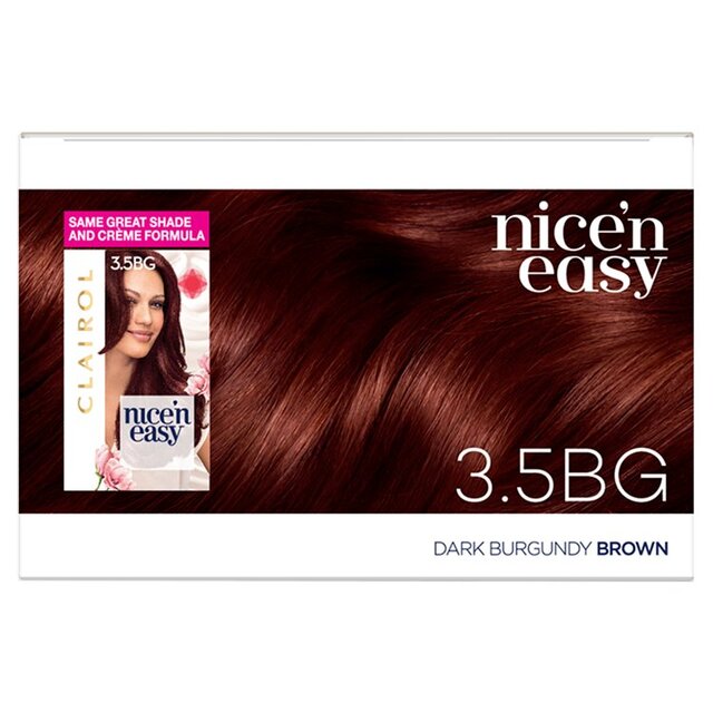 Clairol Nice'n Easy Creme Permanent Hair Dye 3.5BG Dark Burgundy Brown thumbnail 3