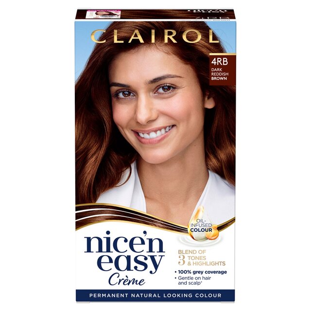 Clairol Nice'n Easy Creme Permanent Hair Dye 4RB Dark Reddish Brown