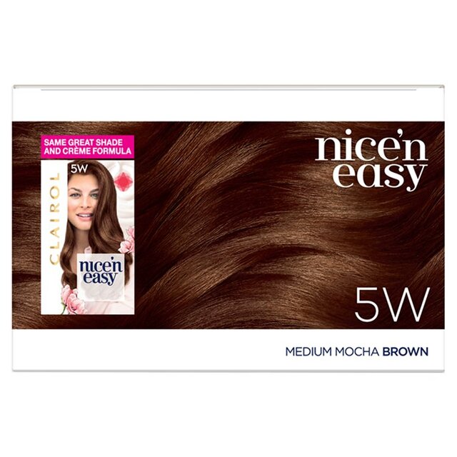 Clairol Nice'n Easy Creme Permanent Hair Dye 5W Medium Mocha Brown thumbnail 3