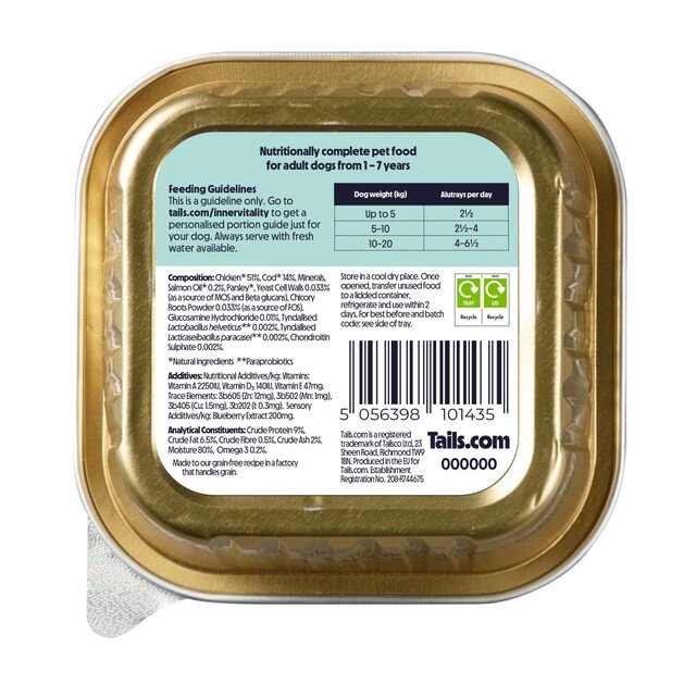 Tails.com Inner Vitality Sensitive Grain Free Dog Wet Food Chicken & Cod thumbnail 3